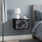 Mobiletto da comodino a parete DOKKUM Rovere Nero 8007463