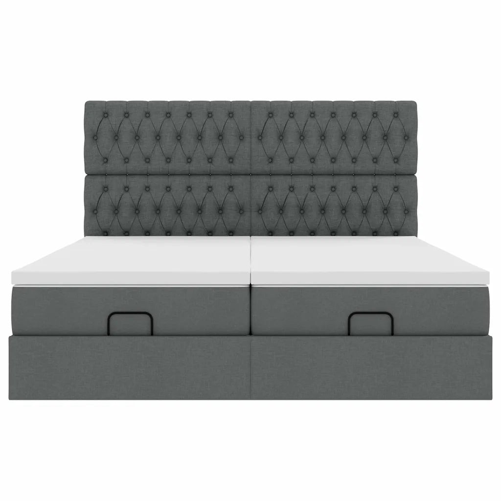 Struttura Letto Pouf con Materassi 180x200 cm in Tessuto