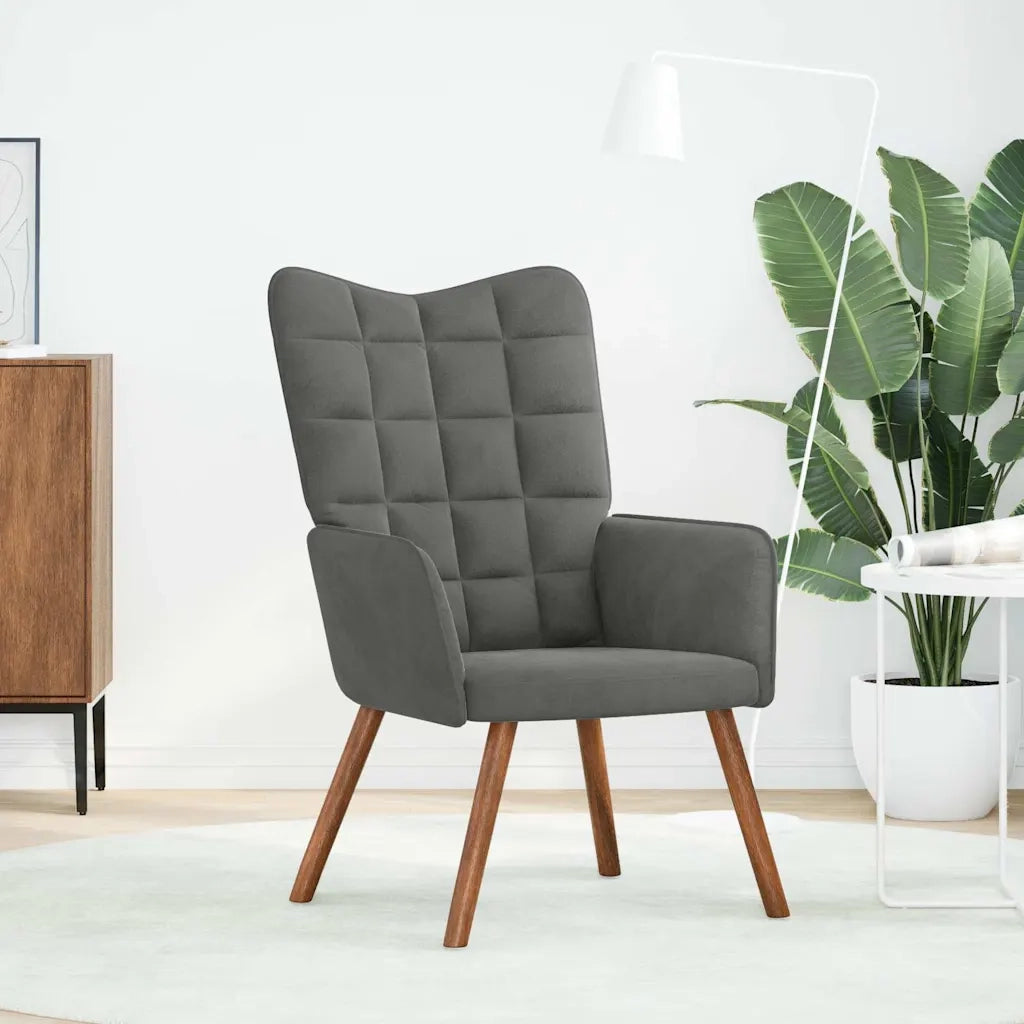 vidaXL Sedia Relax Grigio Scuro in Velluto