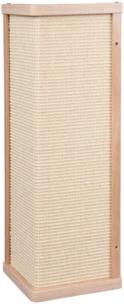 Pannello di fissaggio per angoli in quercia con tappeto di sisal sostituibile, duraturo, da appendere al muro per gatti (70 cm - Sisal naturale)