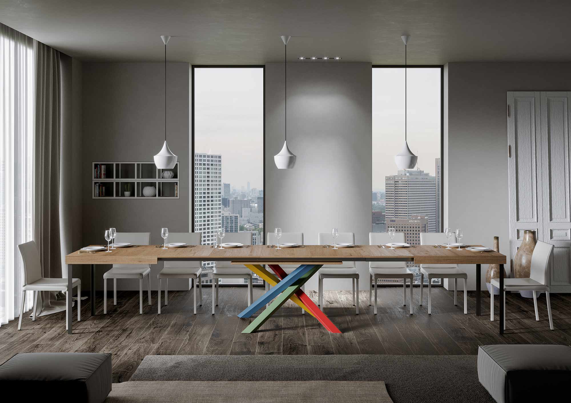 Tavolo Allungabile 200-460x90x77 cm Volantis Quercia Natura Telaio 4B