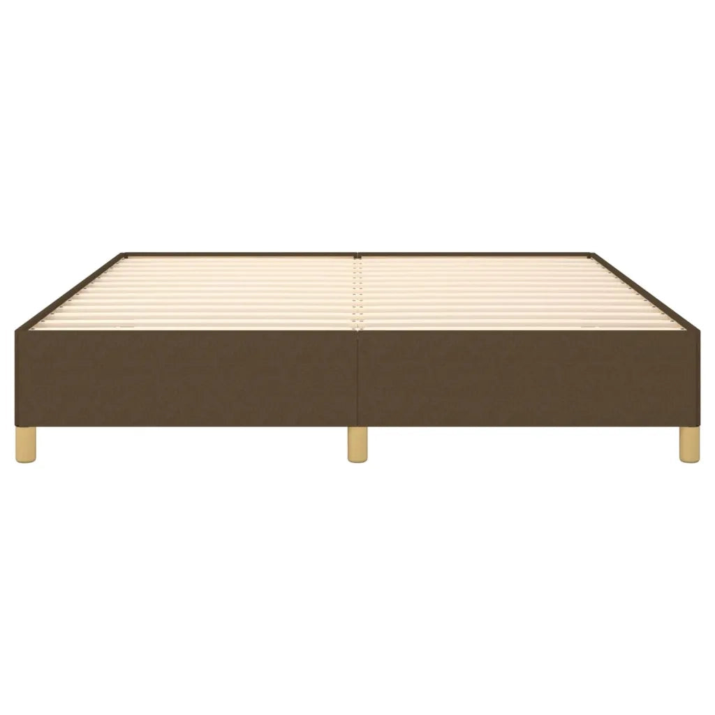 Struttura Letto a Rete a Molle-Giroletto Marrone Scuro 160x200 cm Tessuto 950492