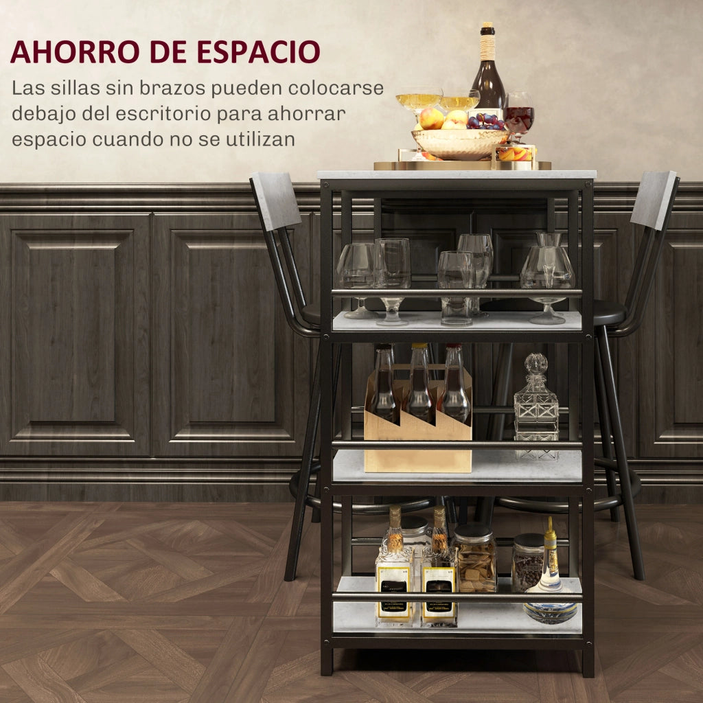 Tavolo da bar con 2 sgabelli ¨C zephmum ¨C grigio scuro