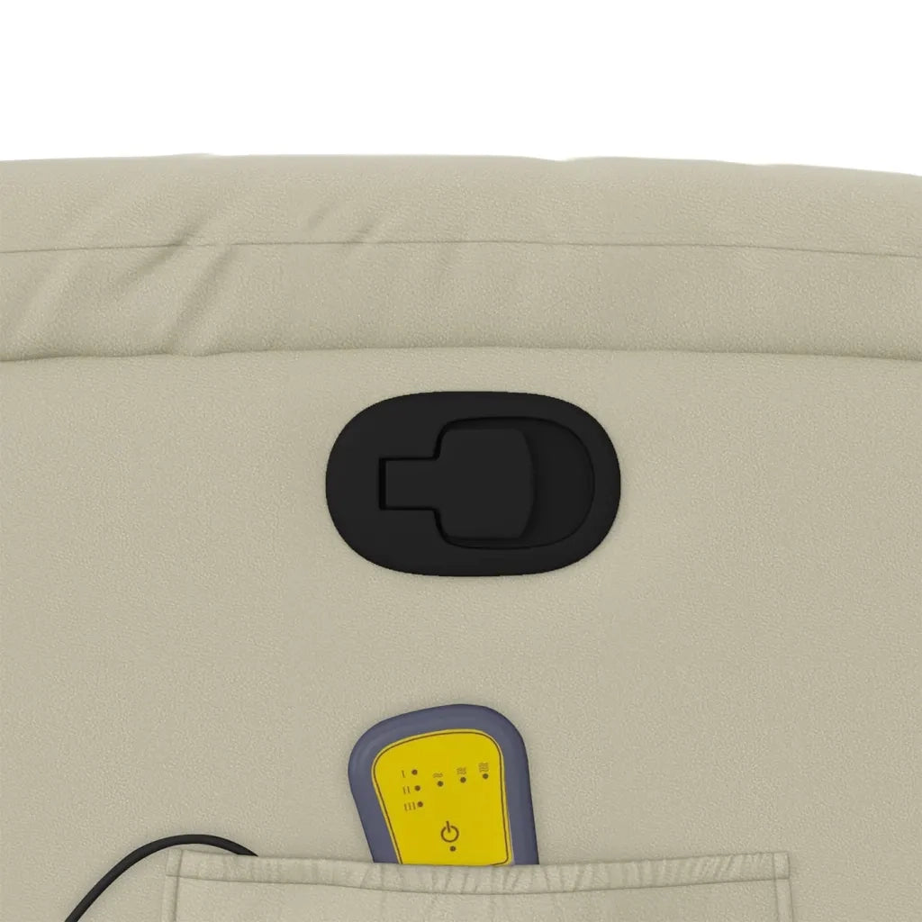 Divano Sedia-Poltrona reclinabile massaggiante in Similpelle Crema 616844