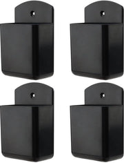 Set di 4 supporti per telecomando da parete con contenitore di archiviazione nero