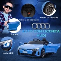 Auto Elettrica per Bambini 3-5 Anni con Telecomando, Sospensioni e Clacson, 103x58x41 cm, Blu e Nero