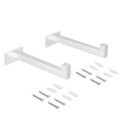 Set di supporti per mensole in legno Shelf dritto con tubo quadro, Acciaio, Verniciato nero