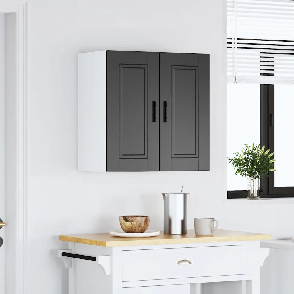 vidaXL Pensile da Cucina Porto Nero in Legno Multistrato
