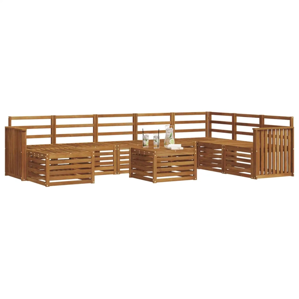 Set divano sezionale 9 pcs Naturale Legno di Acacia Massello 3375324
