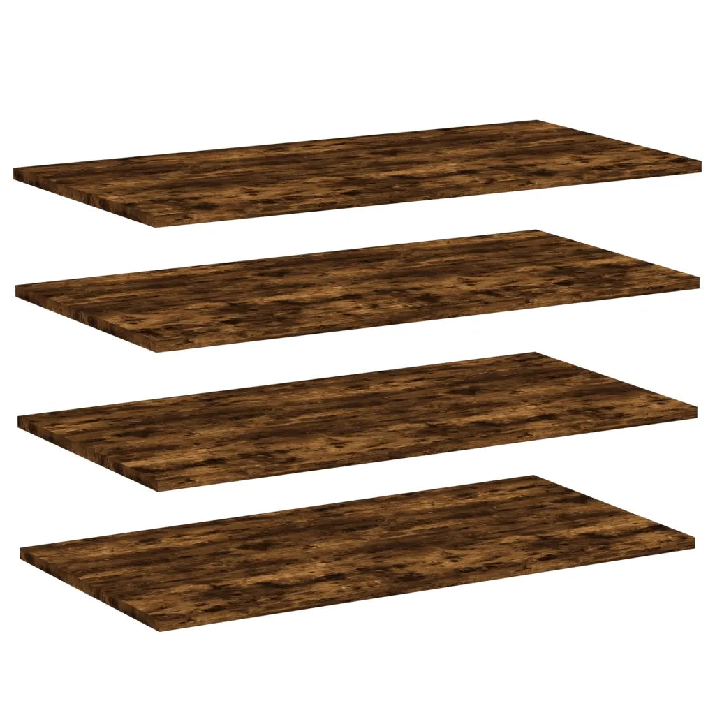 Mensole Parete 4pz Rovere Fumo 80x40x1,5 cm Legno Multistrato 838273