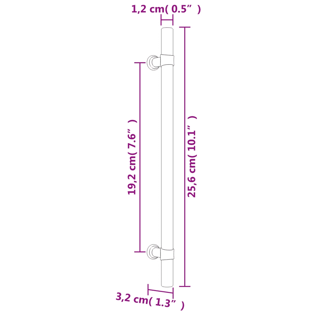 vidaXL Maniglie per Mobili 10 pz Argento 192 mm in Acciaio Inox
