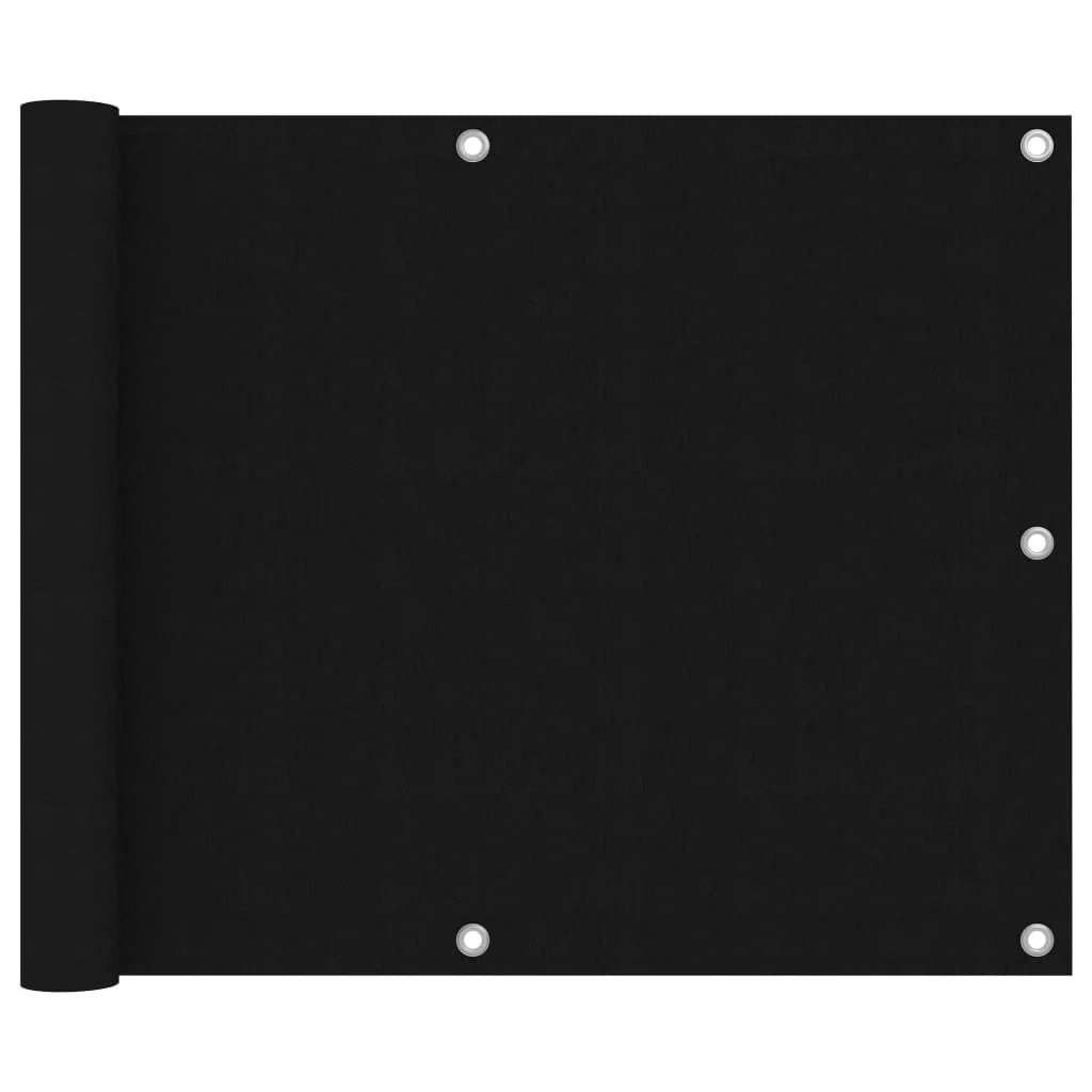 Schermo per balcone schermo per la privacy 75 x 600 cm tessuto Oxford nero 02_0010275