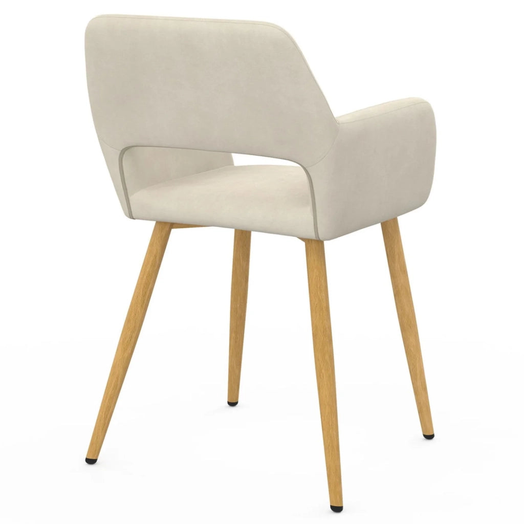 IDMarket - Set di 2 sedie da pranzo e poltrone da tavolo in velluto beige HOLY