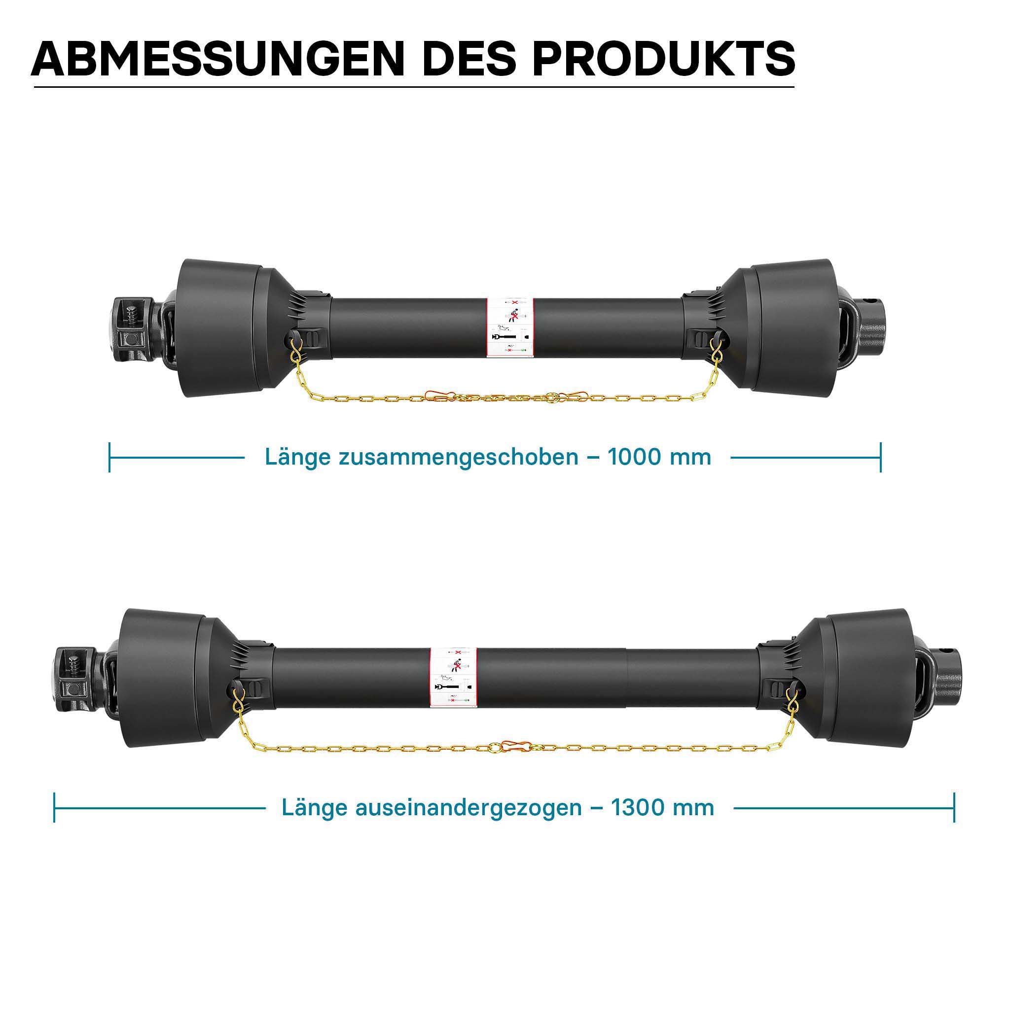 Albero cardanico T4 Giunto 1000-1100mm 460Nm 540rpm Cardano 40kW (55CV) 1 3/8" 6 denti 35mm rotondo