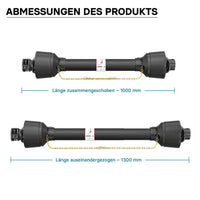 Albero cardanico T4 Giunto 1000-1100mm 460Nm 540rpm Cardano 40kW (55CV) 1 3/8" 6 denti 35mm rotondo