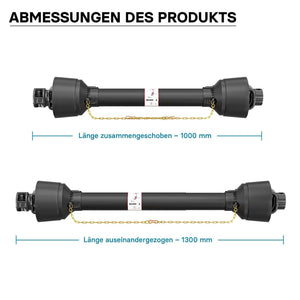 Albero cardanico T4 Giunto 1000-1100mm 460Nm 540rpm Cardano 40kW (55CV) 1 3/8" 6 denti 35mm rotondo