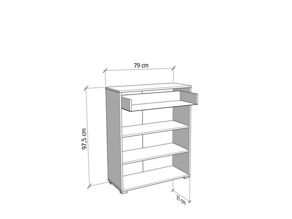 Madia Verduno, Credenza un Cassetto, 79x35x97.5h cm Bianco