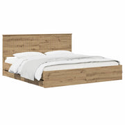 Bed Frame with Storage and Headboard Artisan Oak 180 x 200 cm 3445837