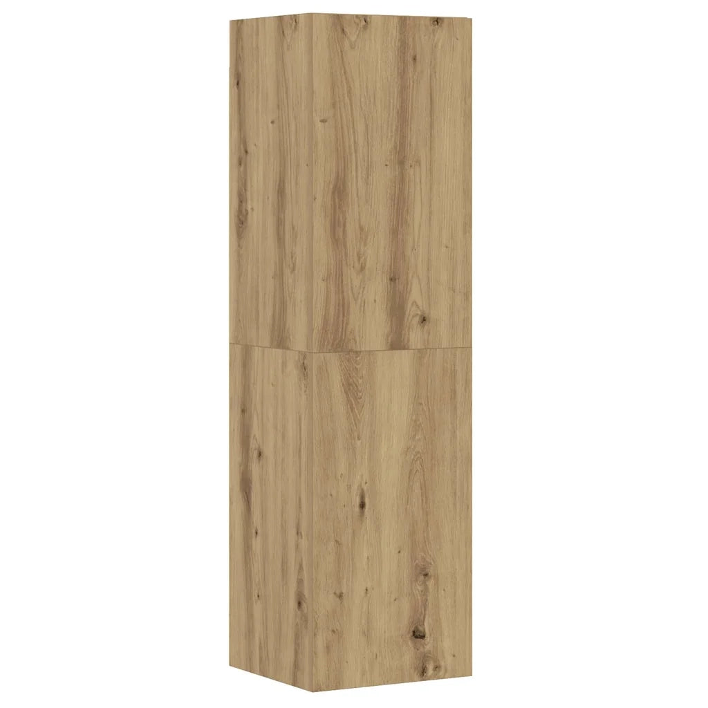 Set Mobile TV 8 pz Montato a Parete Rovere in Legno Multistrato 3329012