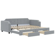 Divano letto | Sof¨¤ letto | Letto singolo Estraibile Cassetti Grigio Chiaro 100x200 Tessuto