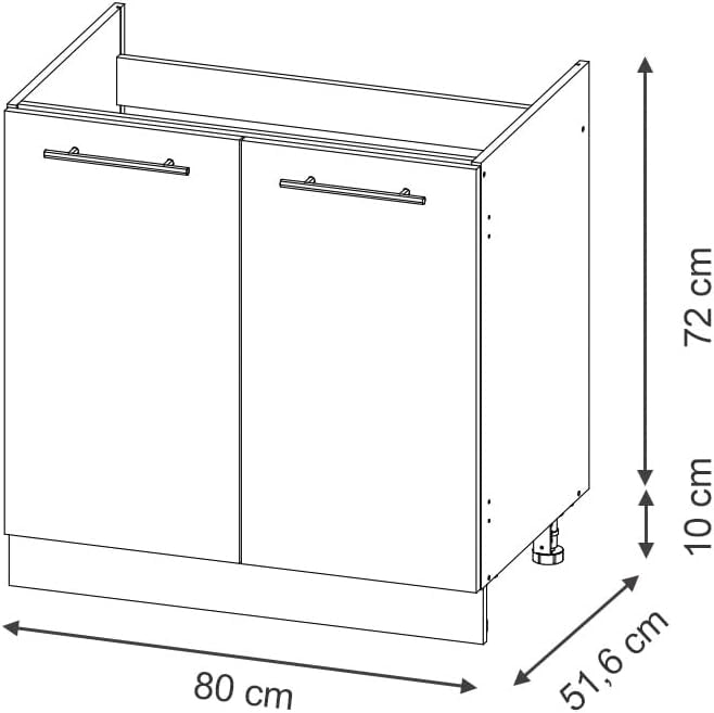 Mobile lavello cucina Fame-Line, GrigioBeige, 80 cm, PL Rovere