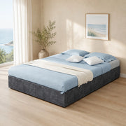 LETTO Struttura letto 140x200 cm Grigio in tessuto e metallo