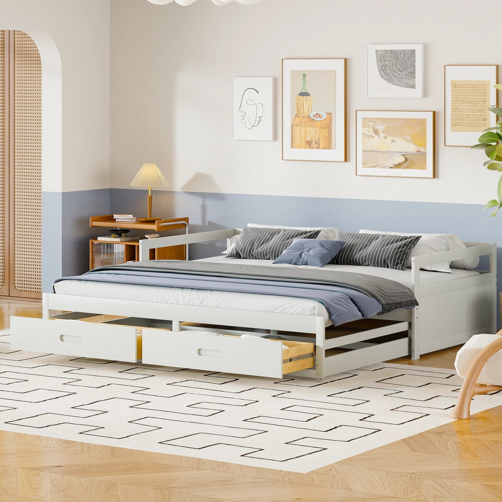 Letto sofa estraibile legno di pino bianco 180x200 cm