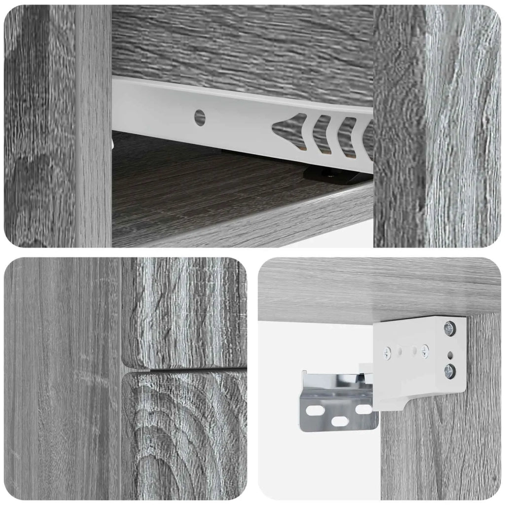 Mobiletto da notte a muro 2 pcs Grigio Sonoma 33 x 34,5 x 40 cm 898478