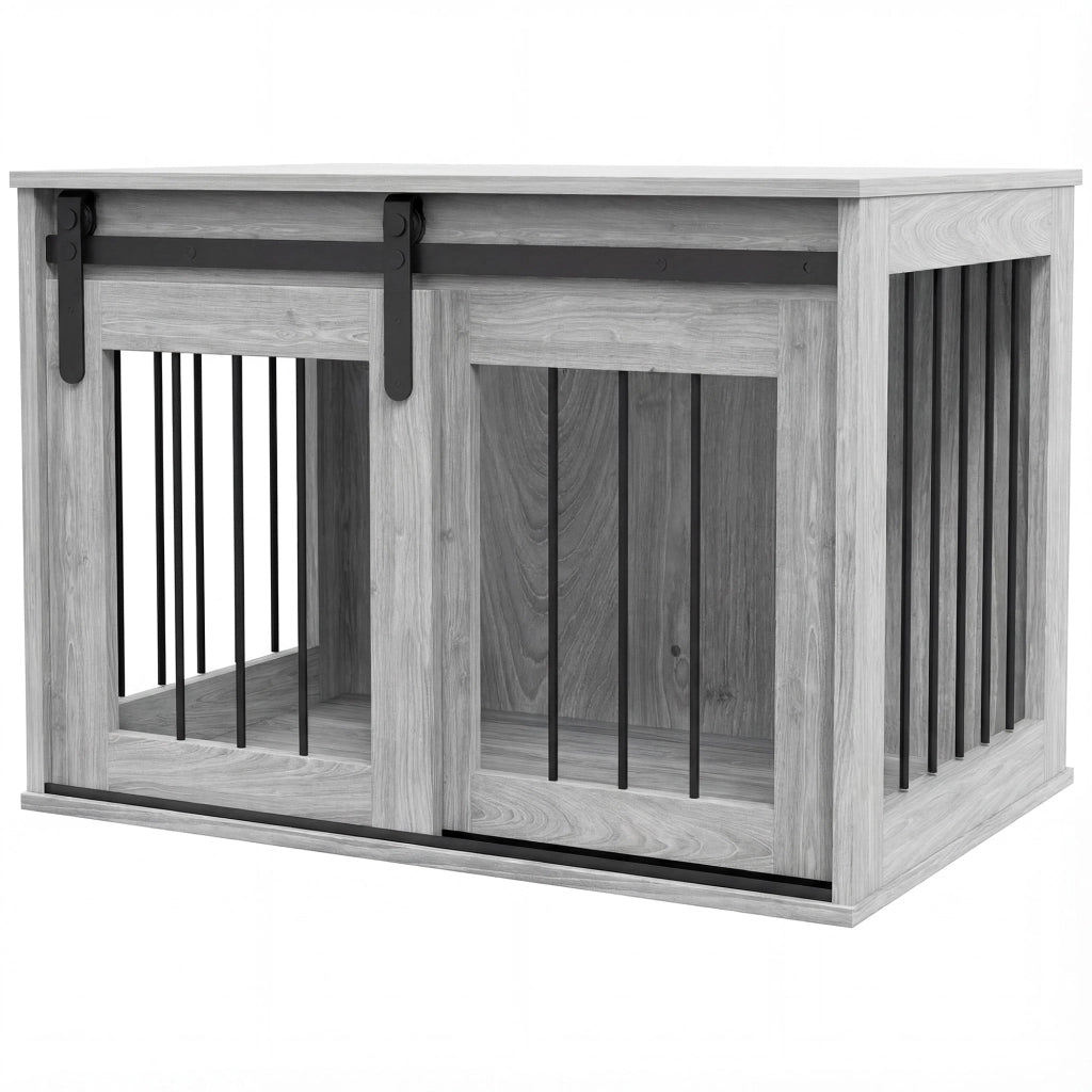 Gabbia Gabbietta per Cani Interna ¨C zephmum ¨C Effetto Legno 80x54x57 cm