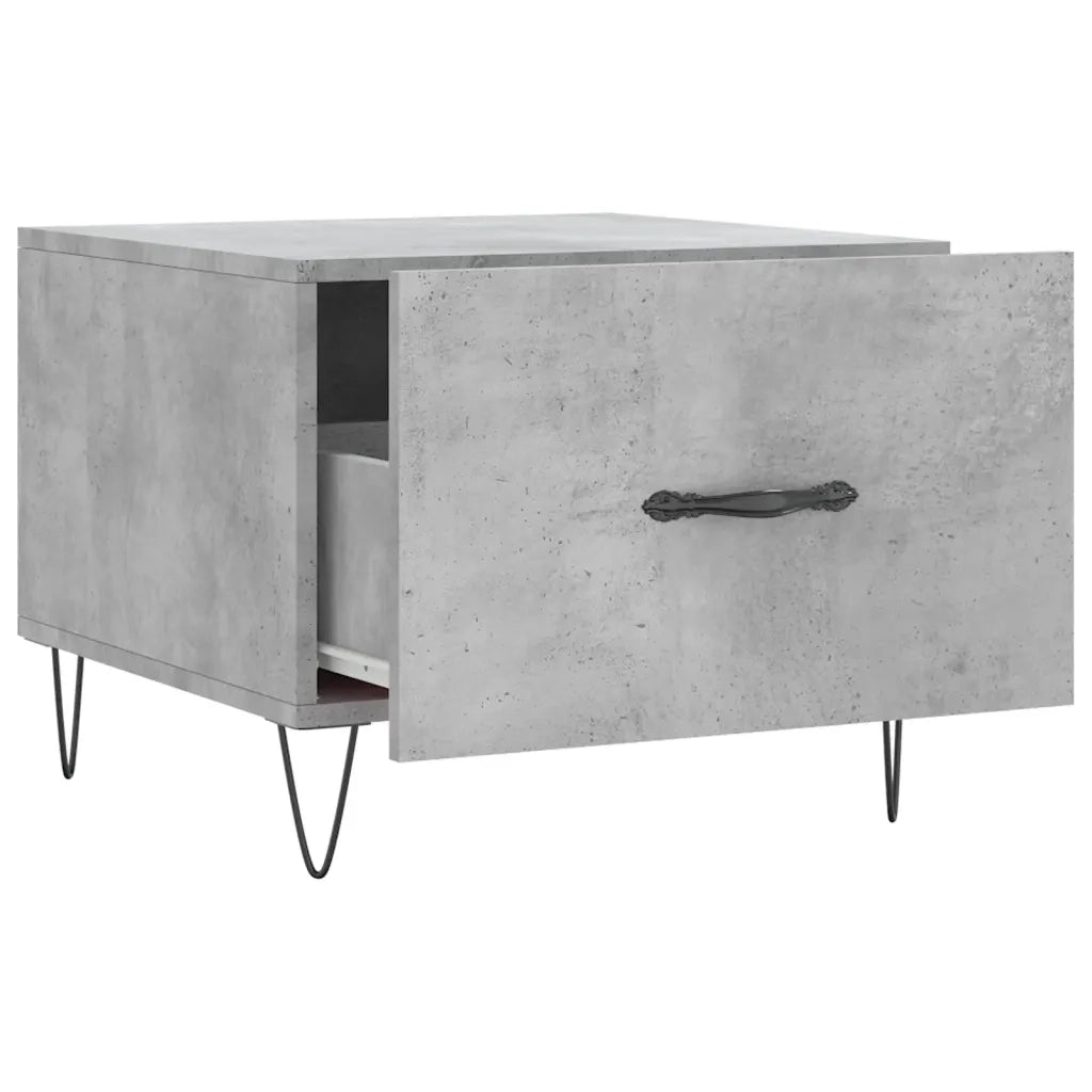Tavolino Salotto-Tavolino da soggiorno-Tavolo Grigio Cemento 50x50x40 cm Legno Multistrato 657028