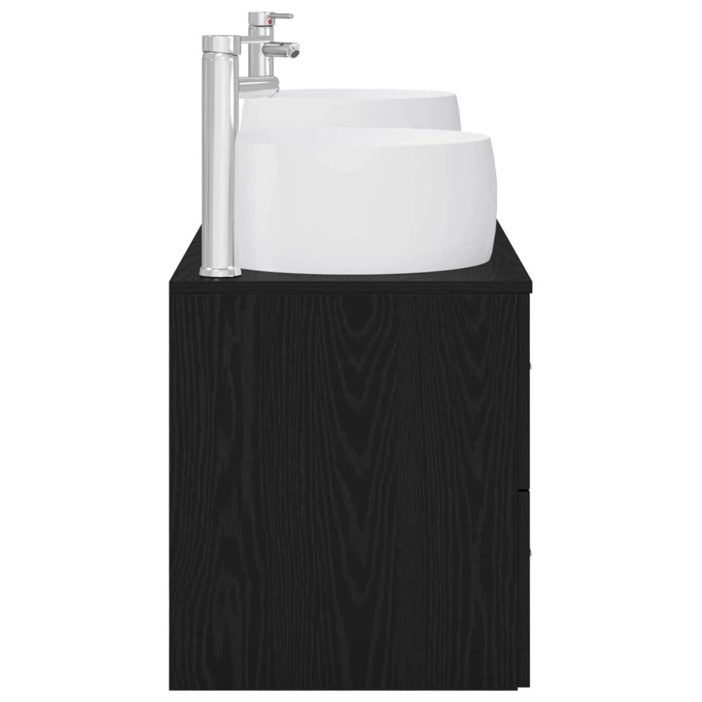 Set di mobili per il bagno 3 pz Nero 49,5 x 44,5 x 66 cm 3405916
