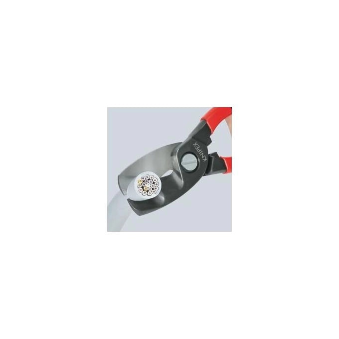 Knipex 95 16 200 Cesoia per Cavi con Doppio Tagliente Diametro Max 20 mm Sezione Max 70 mm² Manici Isolati VDE Acciaio Forgiato Temperato a Olio colore Rosso Giallo