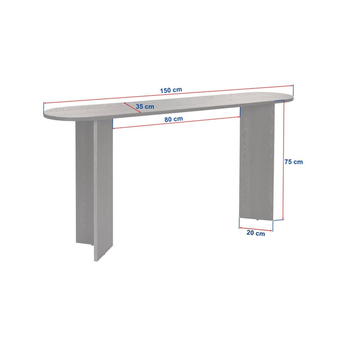 Cercino, Consolle un Ripiano, 150x35x75h cm Nero