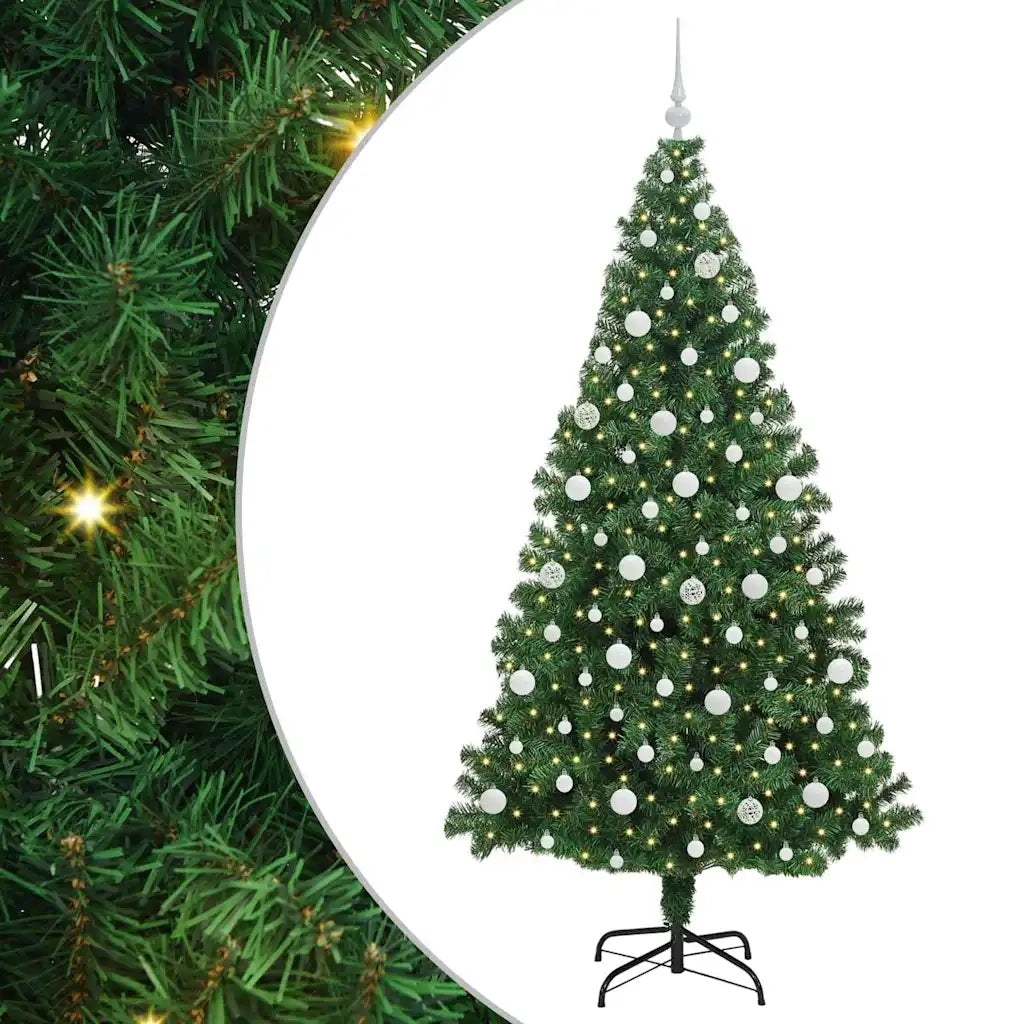 Albero di Natale Artificiale-Albero Natalizio con 300 LED Verde 210 cm 532064