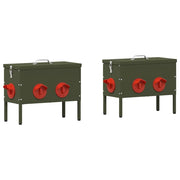 Feeder per pollo 2 pz Verde oliva 41,5 x 20,5 x 33 cm CFW1685314