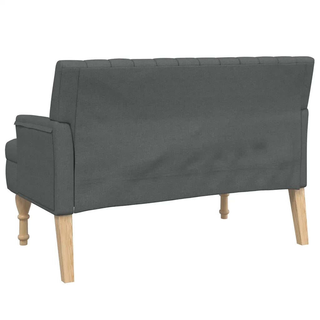 Panca con Cuscini Grigio Scuro 113x64,5x75,5 cm in Tessuto 372131