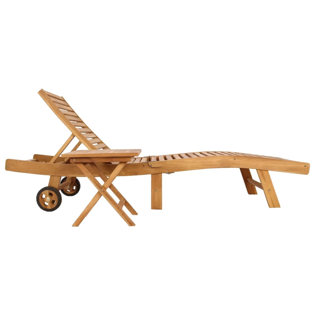 Lettino da sole 2 pcs Marrone Legno di teak solido