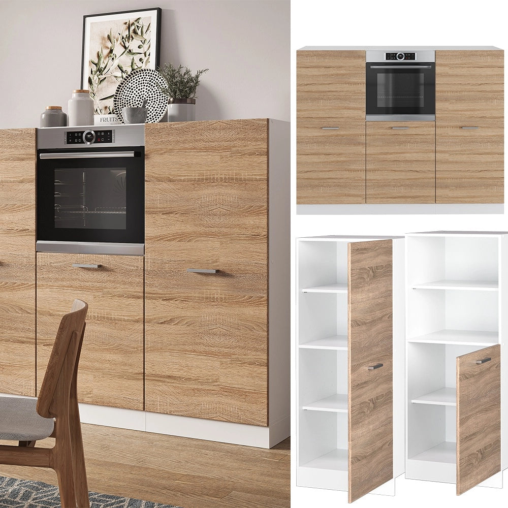 Cucine componibili piccole R-Line Sonoma/Bianco 180 cm senza piano di lavoro Vicco