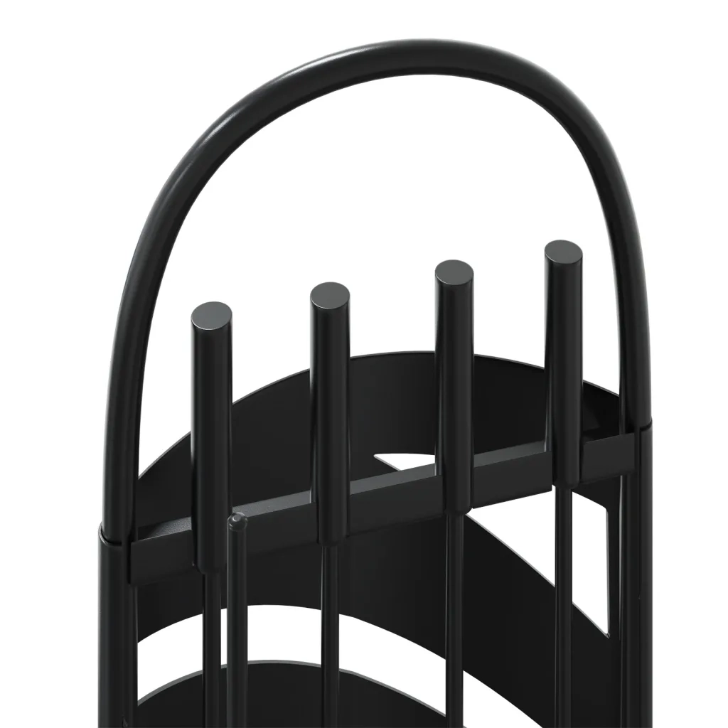 Set Attrezzi per Caminetto 5 pz 23x15x66 cm in Acciaio 156373