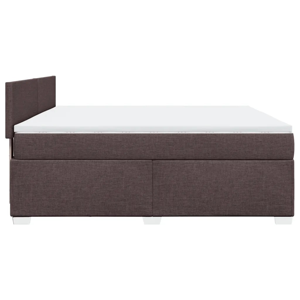 vidaXL Giroletto a Molle con Materasso Marrone Scuro 180x200cm Tessuto