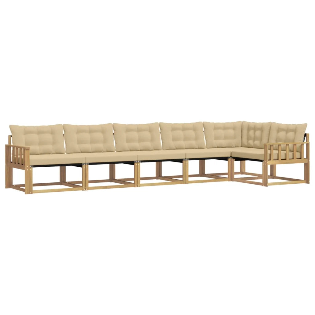 Set di divani da esterno 6 pz Bianco e Beige 3388731