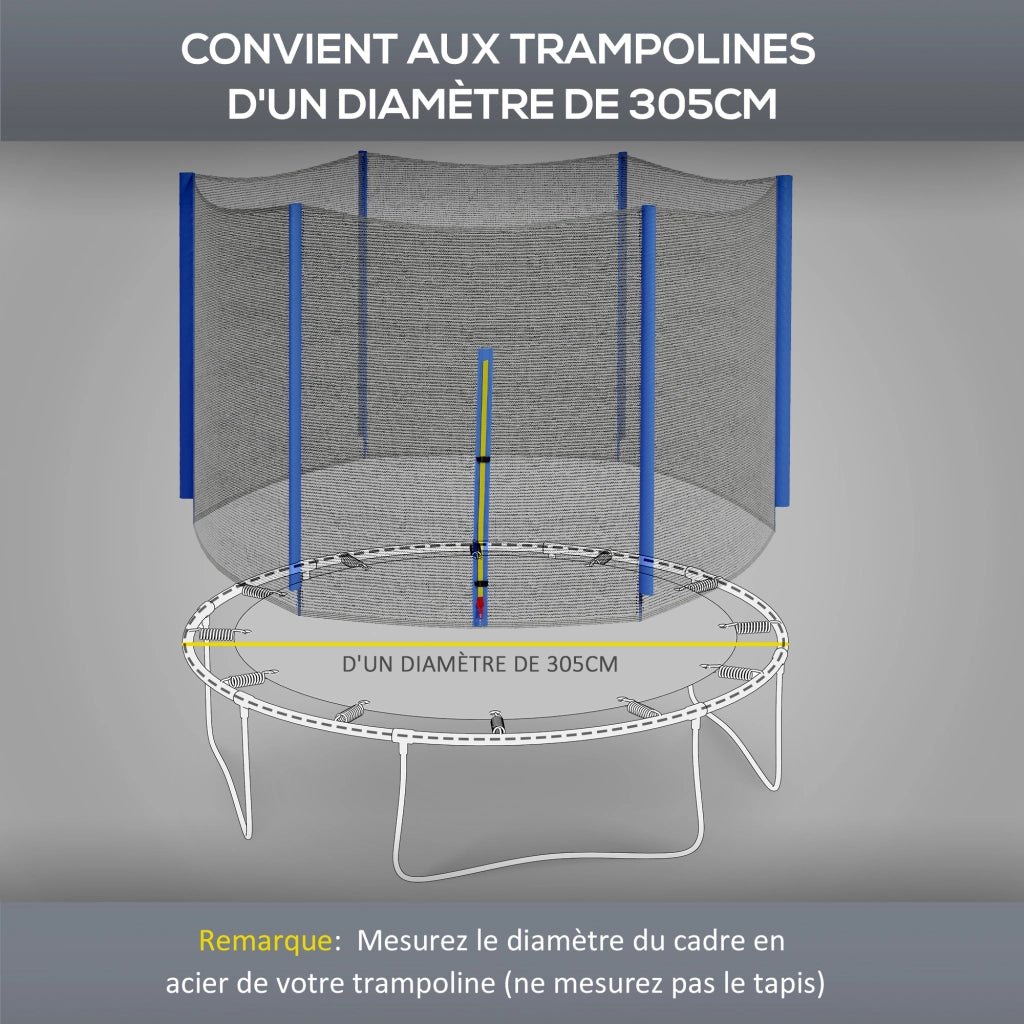 Reti di Sicurezza per Trampolino ¨C zephmum ¨C Grigio ?305 cm 6 Pali