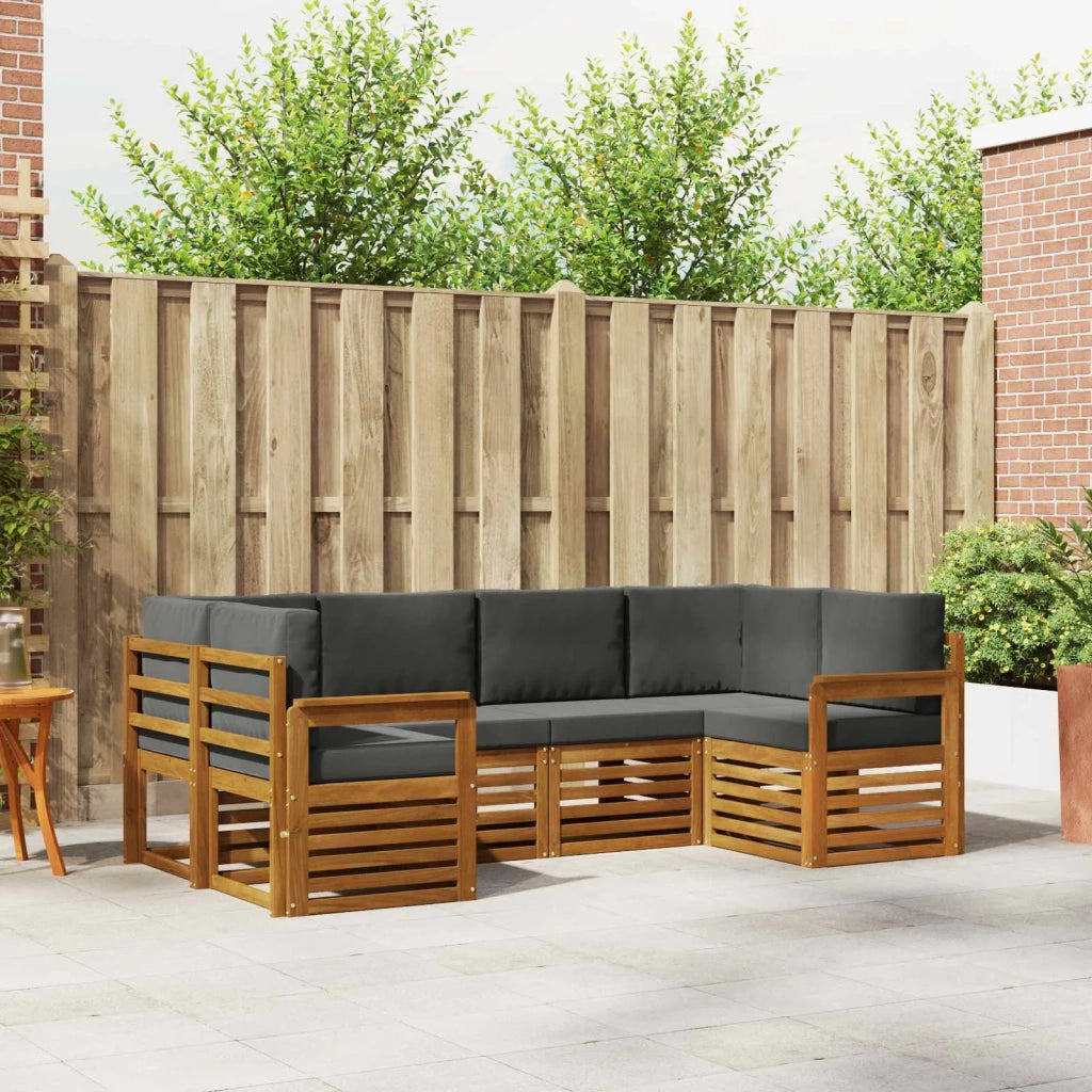 Set divano sezionale con cuscino 6 pcs Naturale e Antracite 3375357