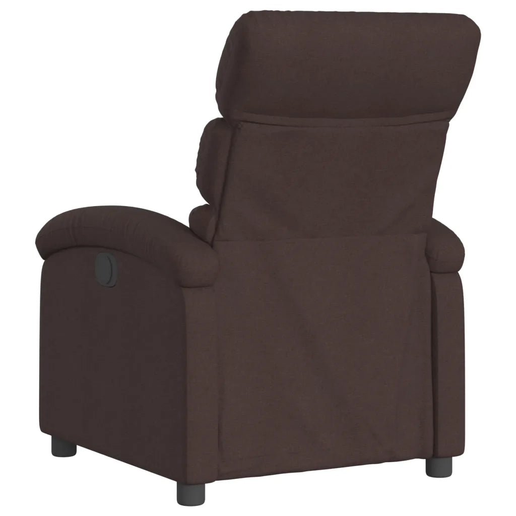 Poltrona | Sedia Relax Elettrica Reclinabile Marrone Scuro in Tessuto