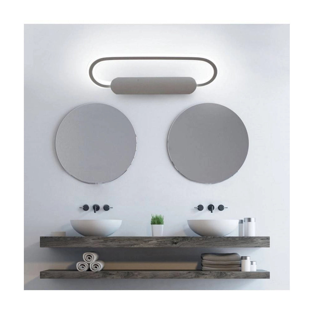 Trade Shop - Applique Led Lampada Da Specchio 16w Ovale Bagno Luce 3000k 6500k 4000k 45cm F06 -