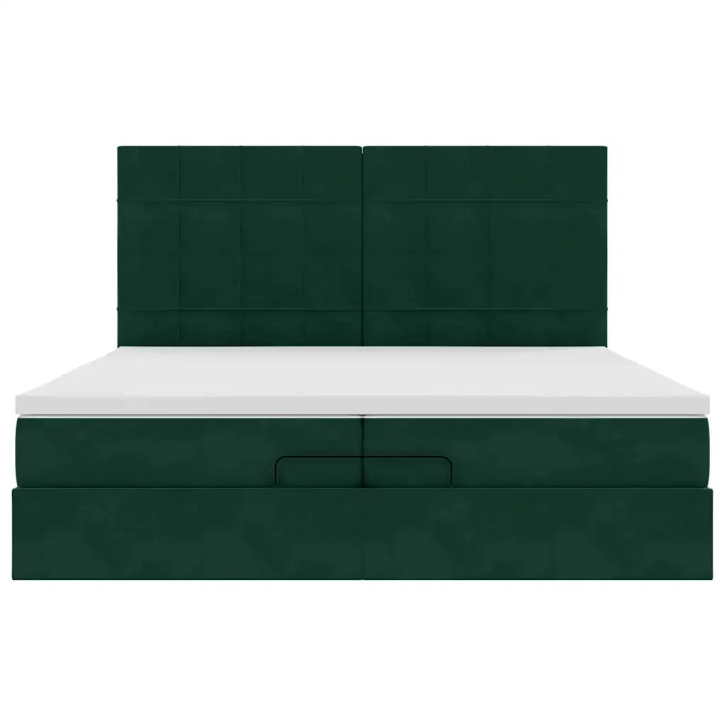 Struttura Letto Pouf con Materassi 200x200 cm Velluto 3314345