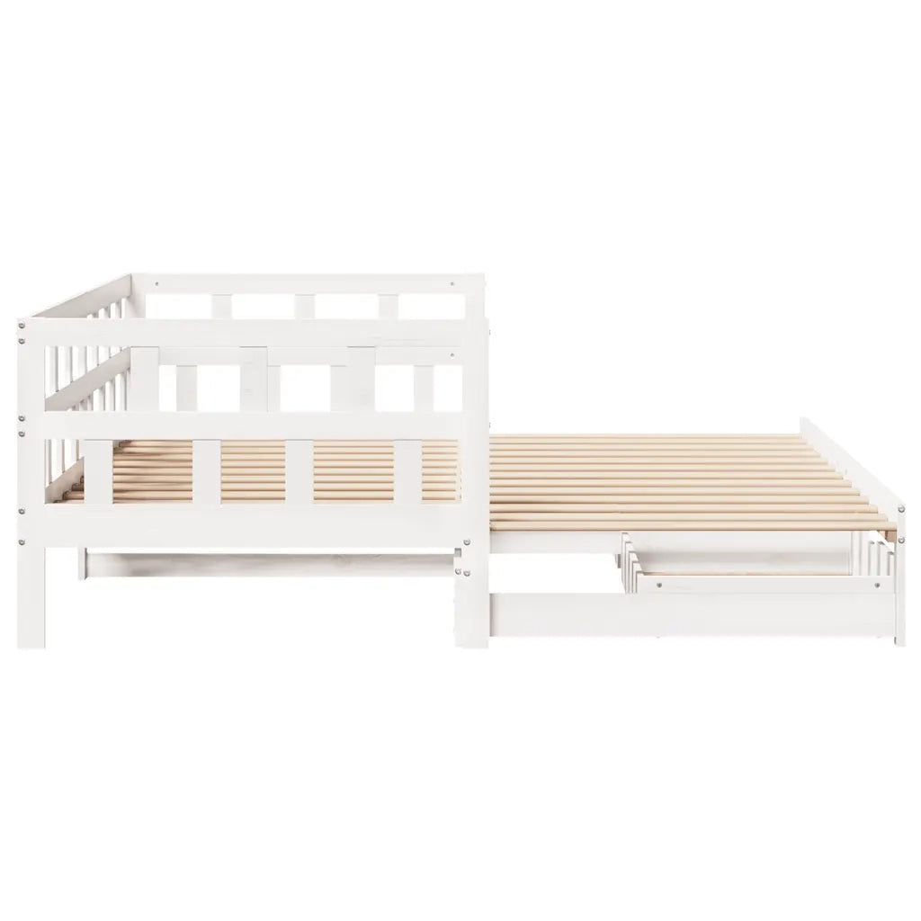 Letto Estraibile con Cassetti senza Materasso Bianco 90x190 cm