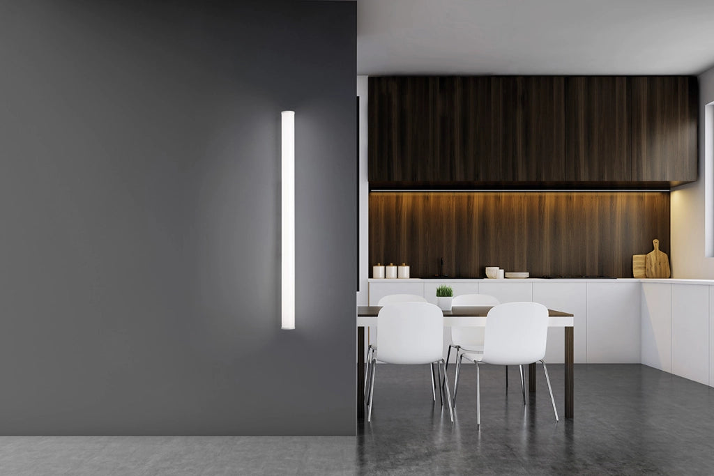 PIRGOS lampada tubo cilindrico da Parete/Soffitto 100 cm bianco in alluminio LED 3000k 2000lm 19,2w