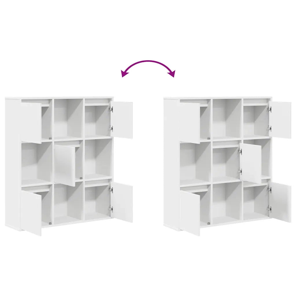 Libreria-Scaffale per Libri-Mobile di Stoccaggio Bianca 89x24x101,5 cm in Legno Multistrato