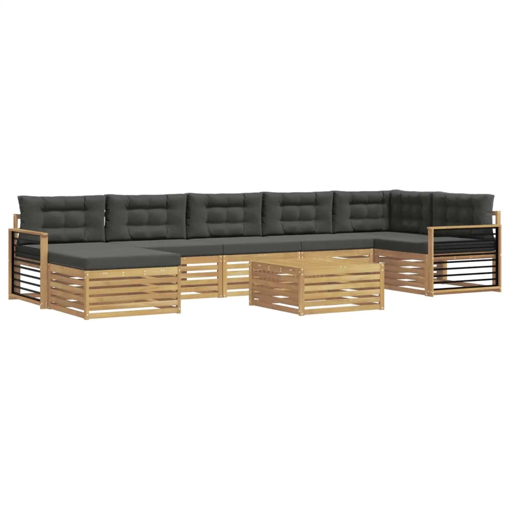 Set di divani da esterno con cuscino 8 pcs Bianco e Antracite